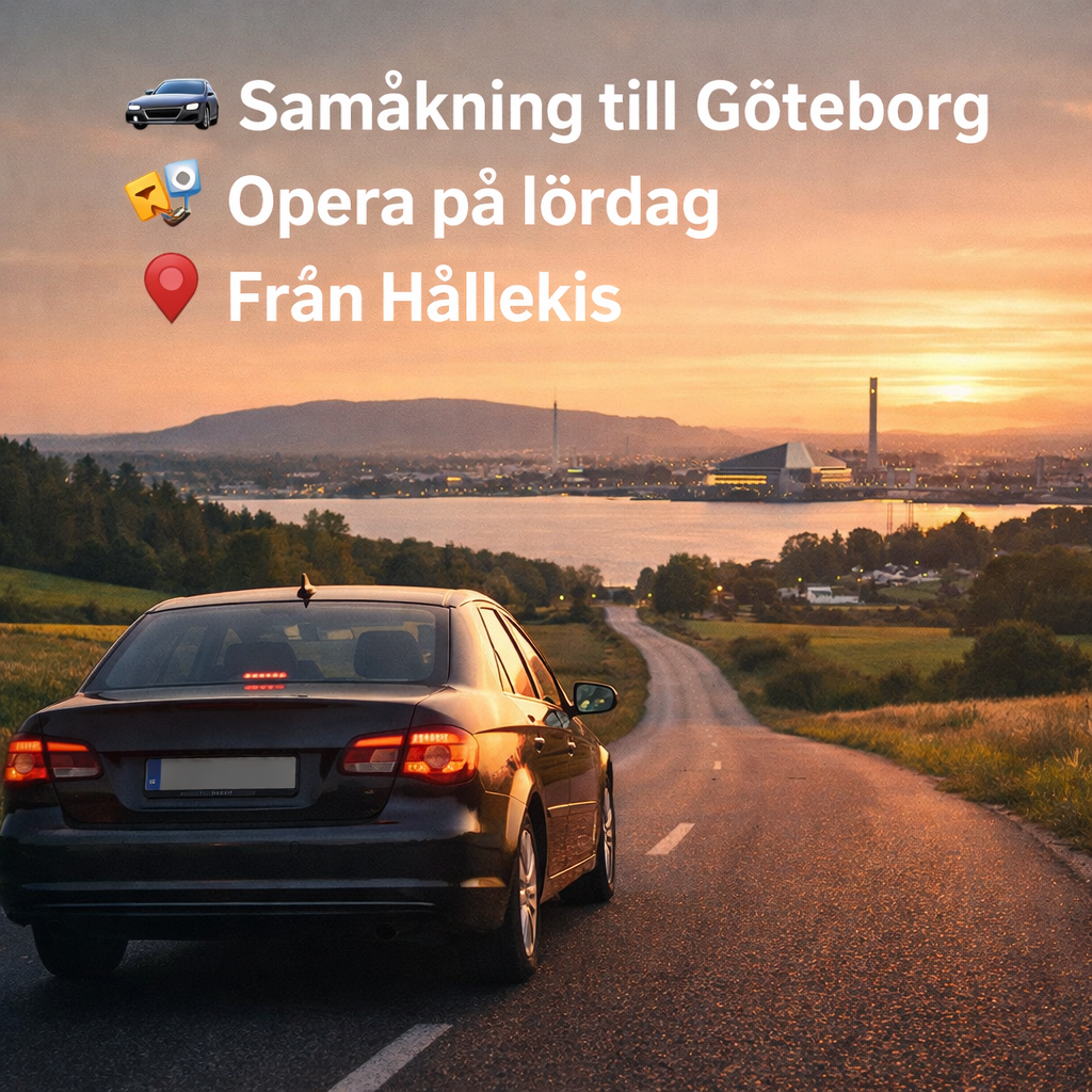 Samåkning till Göteborg på Lördag (Opera)